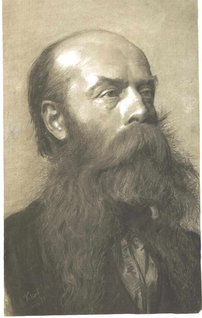 Gustav Klimt - Portrait of a man with beard in three quarter profil 1879